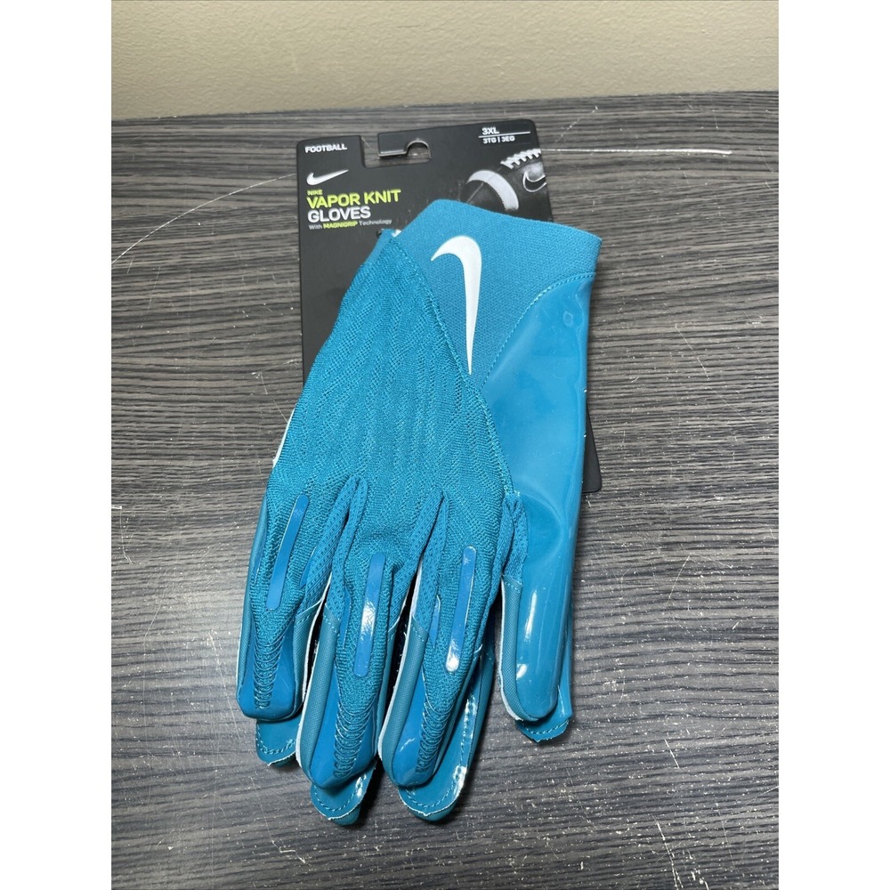 Nike Vapor Knit Magnagrip Football Gloves Teal Large DM0057-432 NEW IN HAND! 3XL